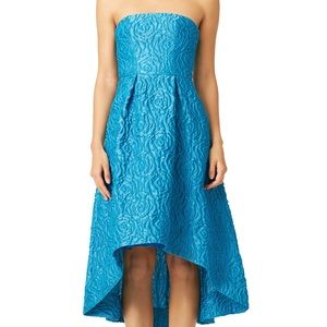 Monique Lhullier Teal High Low Gown
